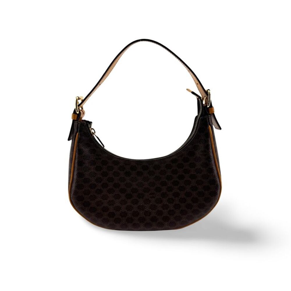 Celine Ava Triomphe Coated Canvas Black Canvas Handbag